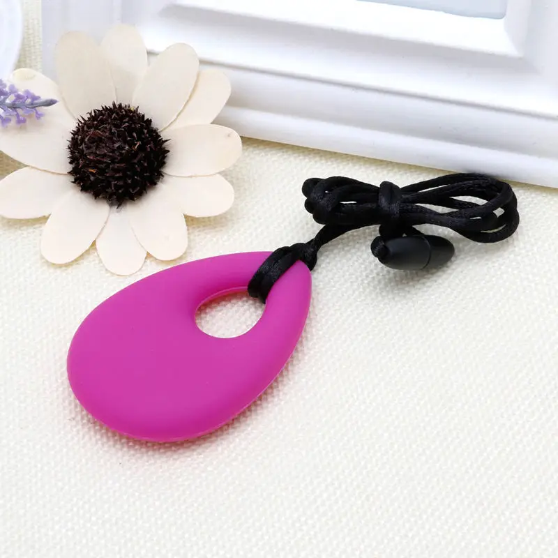 M89CSilicone Teardrop кулон детский аксессуар для прорезывания зубов Прорезыватель аутизм сенсорная Жевательная 6 цветов - Цвет: 5