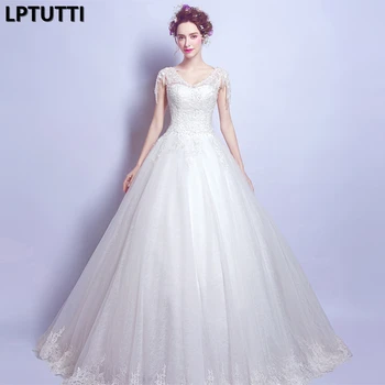 

LPTUTTI Lace Tassel Crystal New Vintage Princess Bridal Marriage Gown Bride Simple Party Events Long Luxury Wedding Dress