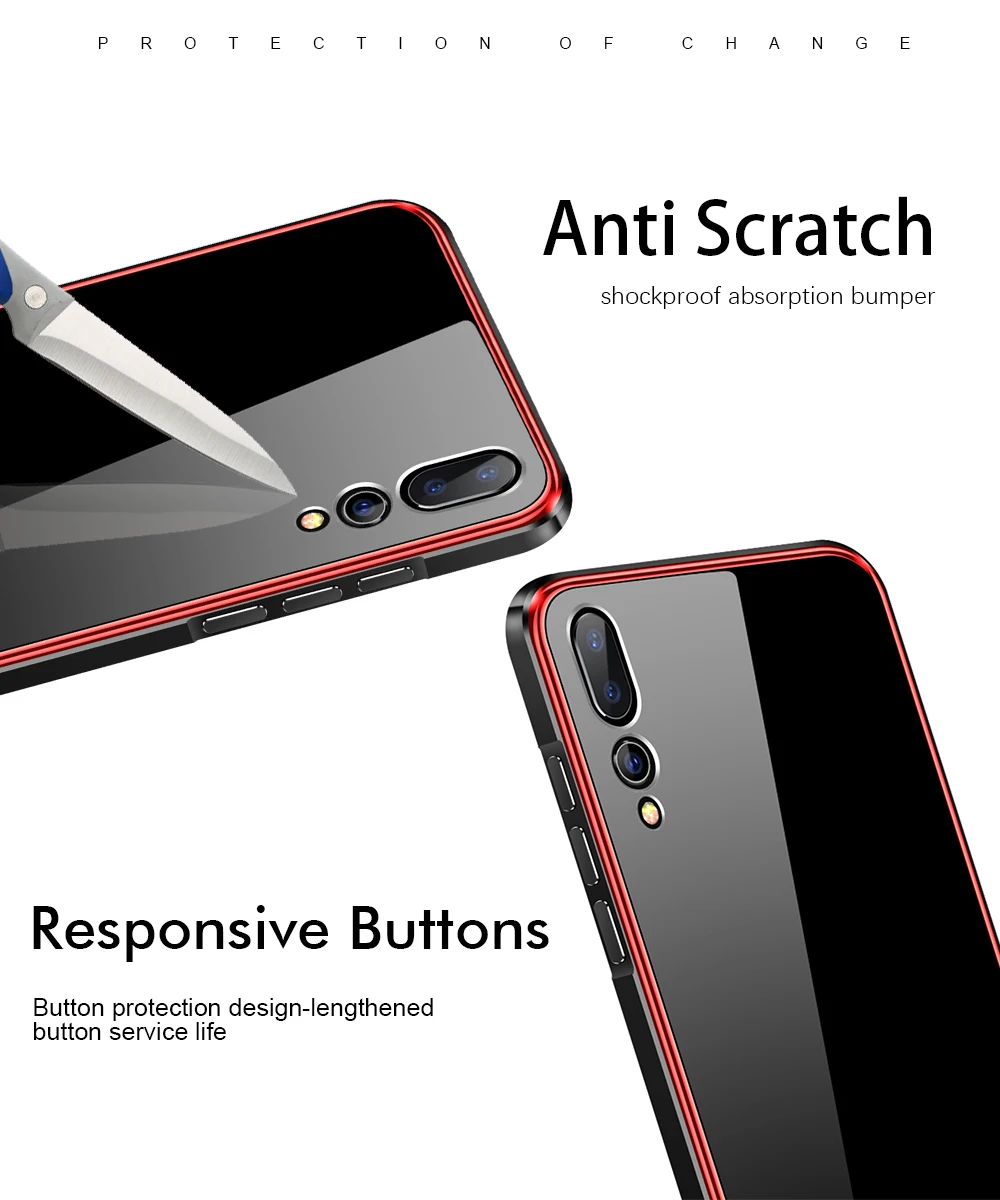 Ascromy For Huawei P20 Pro Case Metal Bumper Tempered Glass Back Cover For Huawei P 20 P20pro Funda Shockproof Coque Accessories (2)