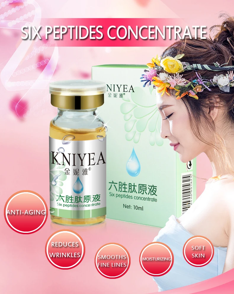 6Pcs/lot Six Peptides Anti Aging Essence Serum Skin Care Liquid Face Moisturizing Anti-wrinkle Intensive Face Lifting Brighten