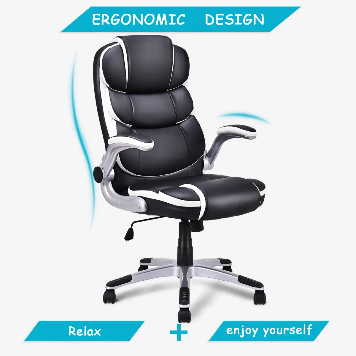 giantex pu leather high back executive office chair modern swivel