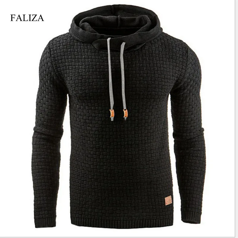 

New Hoodies Men Long Sleeve Solid Color Hooded Men's Sweatshirt Mens Pullover Hooded Tracksuit Sweat Coat Casual Sportswear WYF