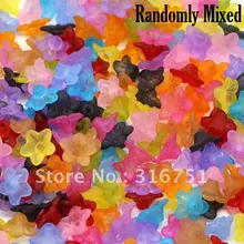 800 случайный смешанный цветок лилии Матовые акриловые бусины в виде замороженных цветов 10х4мм(W01965X1