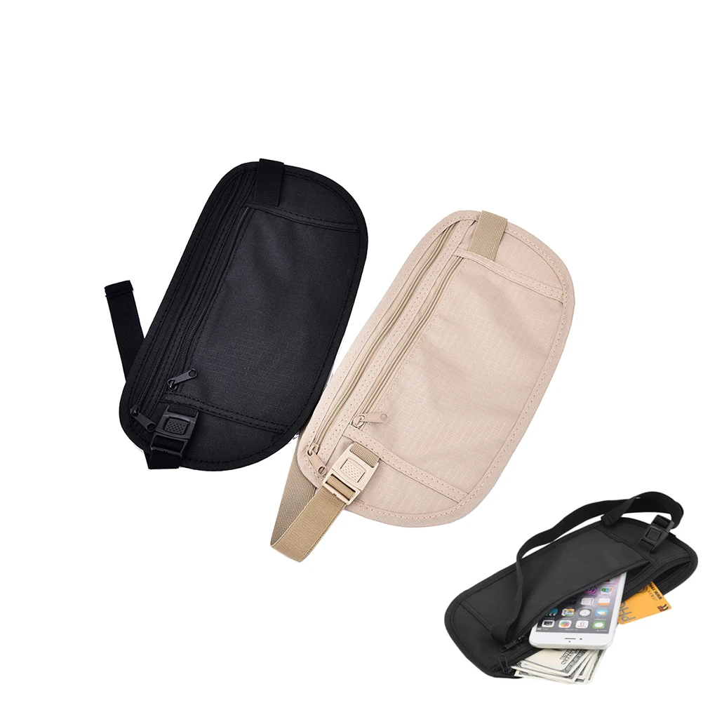 

Gmarty Tavel Storage Bag Money Security Purse Waist Pack Cards Passport Waist Belt Tickets Bag Pouch 25.8*13.5 cm