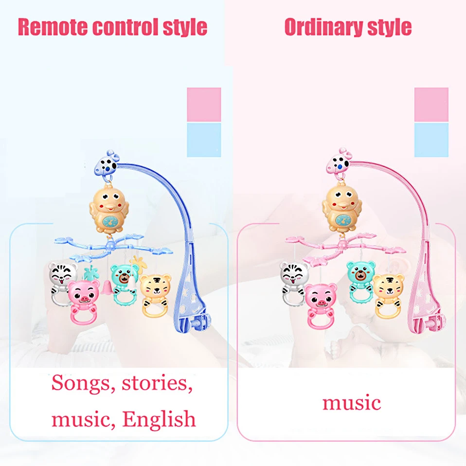 Baby Rattles Bracket Set toddler Sensory toy Crib Mobiles Holder Rotating Musical Box bed Bell Newborn Infant Baby Boy Toys