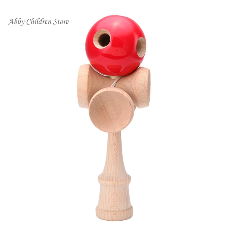 Abbyfrank 5 отверстий 5 чашка деревянная Kendama Традиционная игрушка мяч игра PU крашеный пляжный Kendama мячик для жонглирования подарок для детей и взрослых