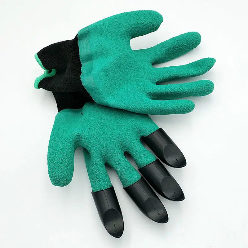 Садовые перчатки для копания посадки резиновых полиэфирных строителей садовые рабочие напальчники из АБС-пластика защитные рабочие защитные перчатки