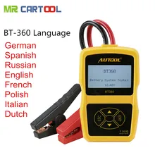 Высокое качество AUTOOL BT-360 Батарея тестер BT360 автомобиля Батарея тестер BT 360 тестер обновлен bst-100 Батарея тестер