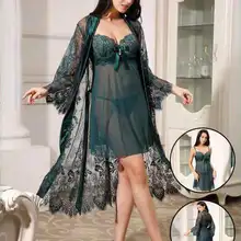 Пижамный комплект, новая летняя пикантная кружевная ночная рубашка из двух предметов, соблазнительная Пижама, комплект из двух предметов, ночная рубашка на бретелях со стальным ремешком