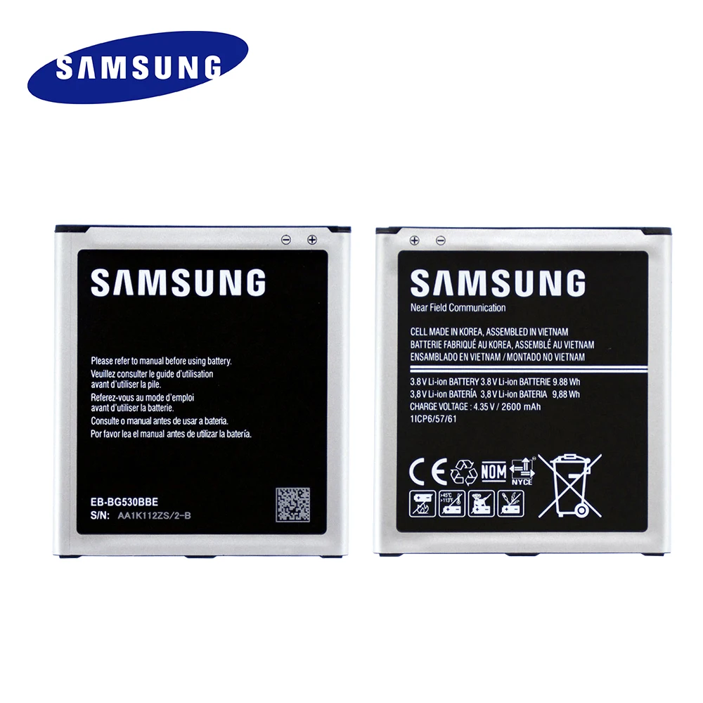 samsung Сменный аккумулятор для Galaxy Grand Prime J3 J5 EB-BG530BBE 2600 мАч G530 G530F G530FZ G530Y batteria Akku