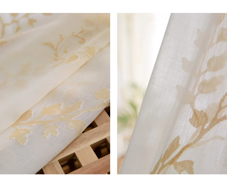 CITYINCITY luxury Pastoral curtains for living room Burn out kitchen curtain For bedroom Window ready made Curtain Customized11