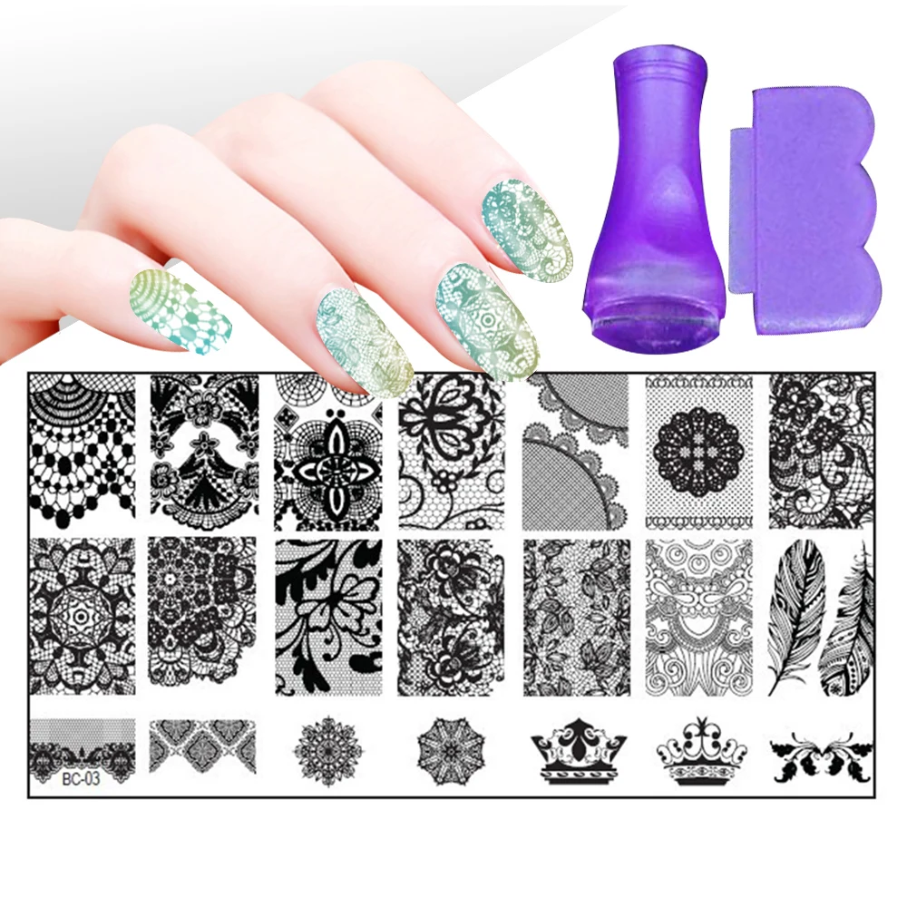 30 Styles Floral Stamping Nail Art Plates Set Made Stencils Lace Flower