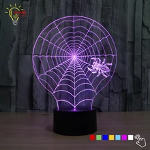 7 цветов Изменение Праздничная атмосферная настольная лампа Человек-паук чистая декоративная детская спальня 3 DLED ночник животное USB разъем