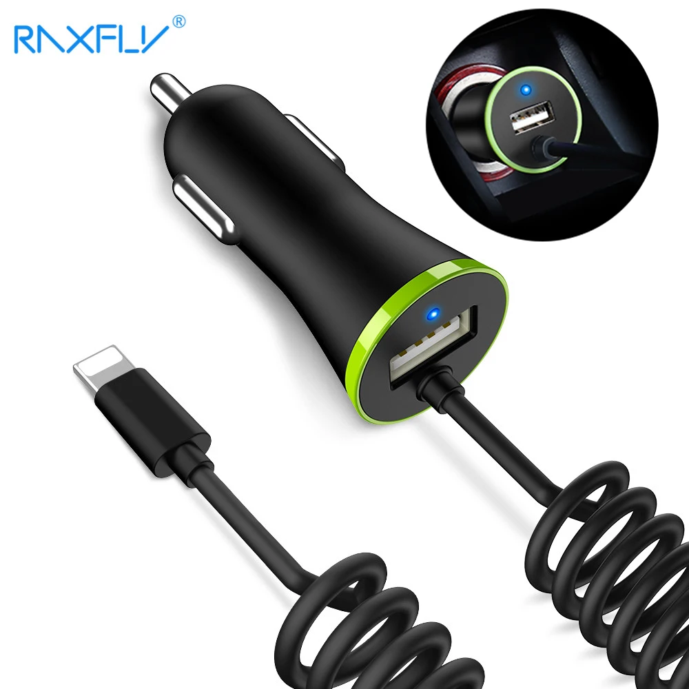 

RAXFLY Mini USB Car Charger Total 3.4A Micro USB + Mini Type C + USB Cable For Huawei Mate 9 Xiaomi Mi5 5s iPhone 6 7 5