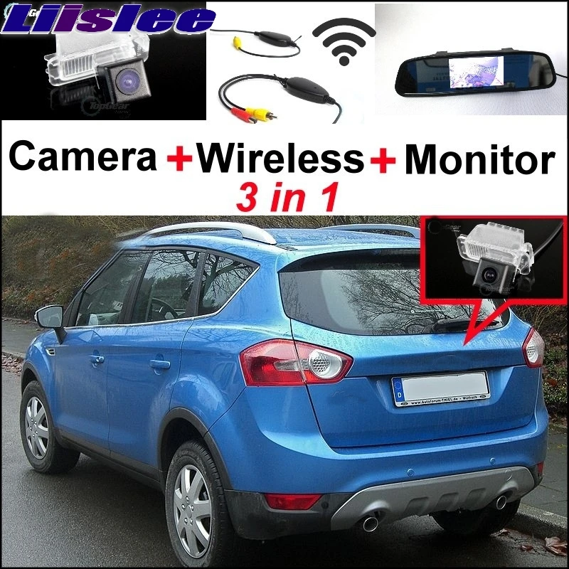 

Liislee 3 in1 Wireless Receiver + Mirror Monitor Backup Parking System For Ford Kuga 2008~2017 Special Rear View Camera