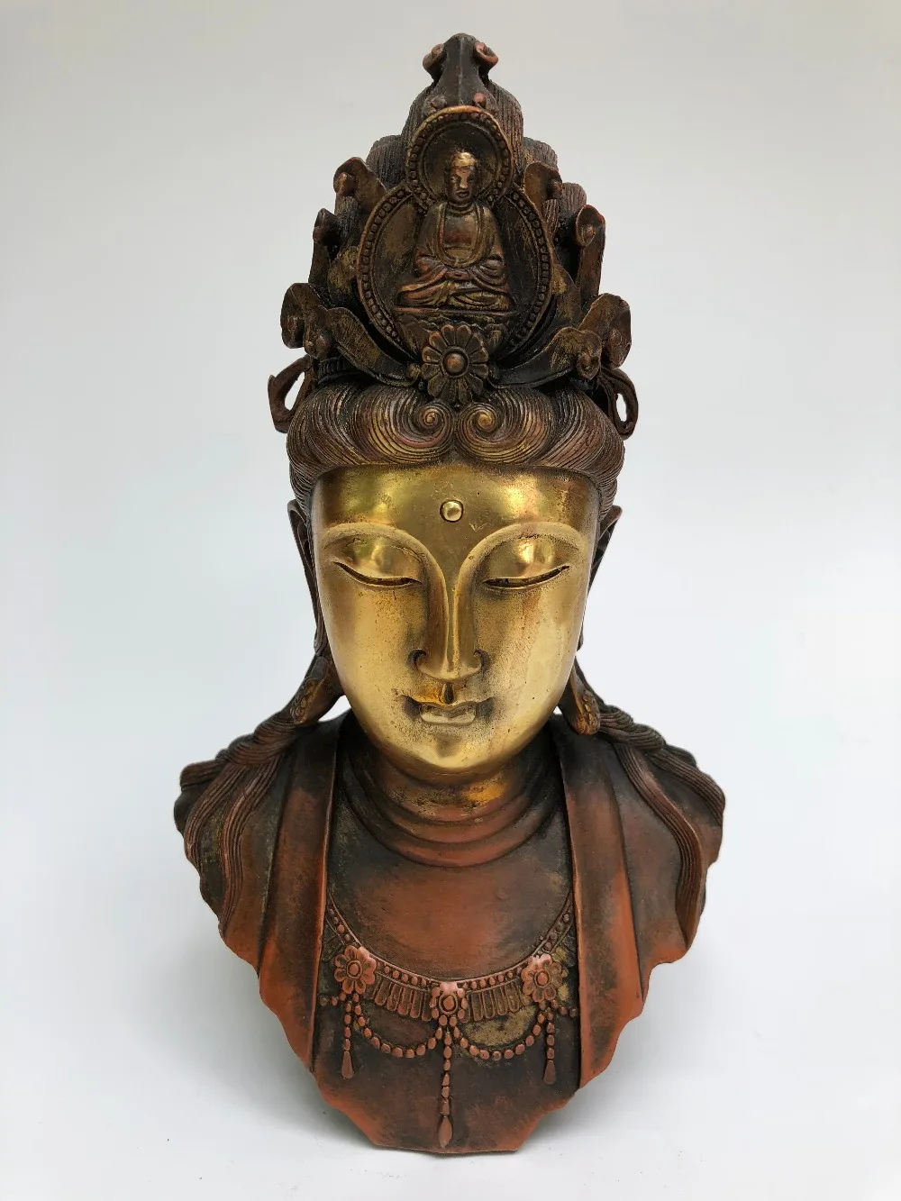 

Pure copper Guanyin head Buddha supplies home decoration crafts