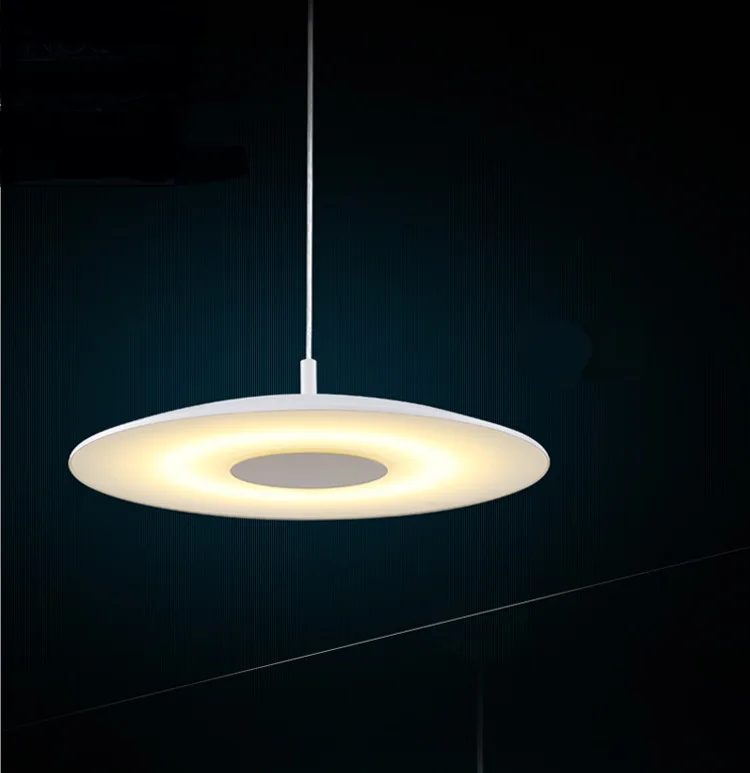 

Simple Ring led restaurant pendant lights creative bar living room decorative lights white iron clothing store pendant lamp ZA