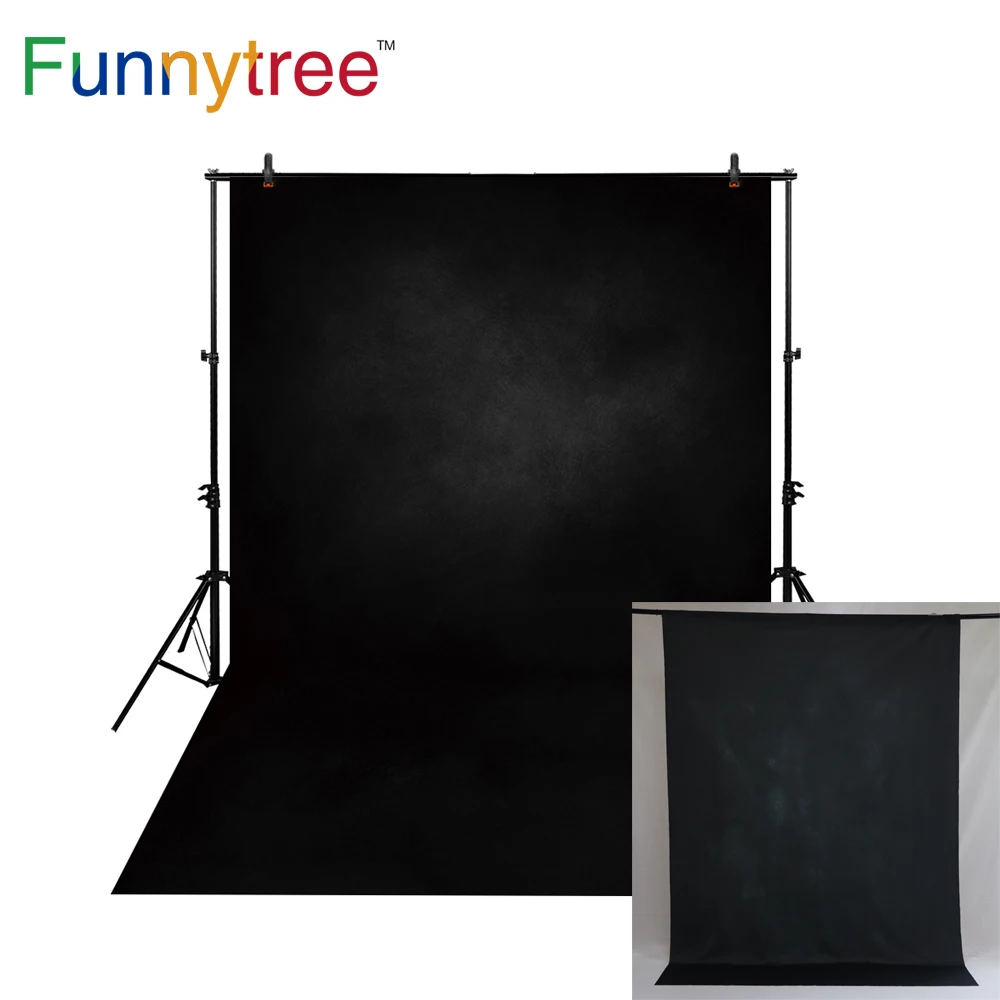 Funnytree тонкий виниловый тканевый фон для фотосъемки сплошной цвет темно-черная