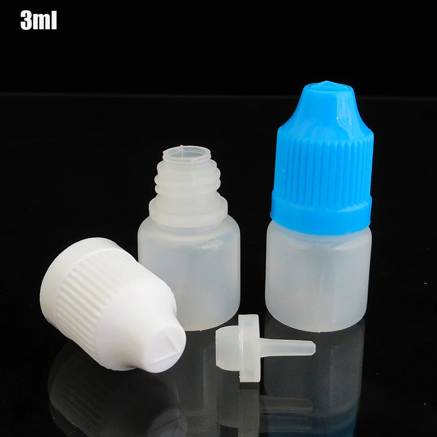 

100pcs 3ML Refillabel PE soft Plastic Dropper Bottle,Pigment Squeezed Bottle with ChildProof Cap,Small Bottle Whole sale