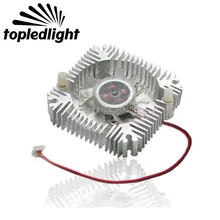 Topledlight 12 V 0.09A 5 W 10 W высокомощная Светодиодная лампа алюминиевая основа и пластиковая радиаторная решетка охлаждающий вентилятор серебристого цвета L55.5xW55xH12mm