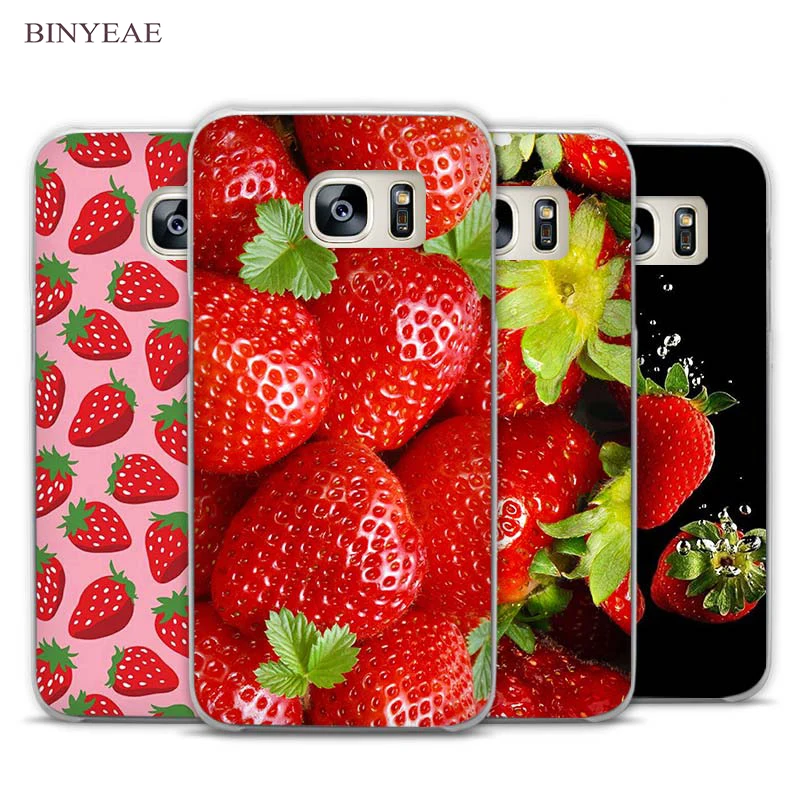 

BINYEAE strawberry Transparent Phone Case Cover for Samsung Galaxy S3 S4 S5 S6 S7 Edge Plus Mini