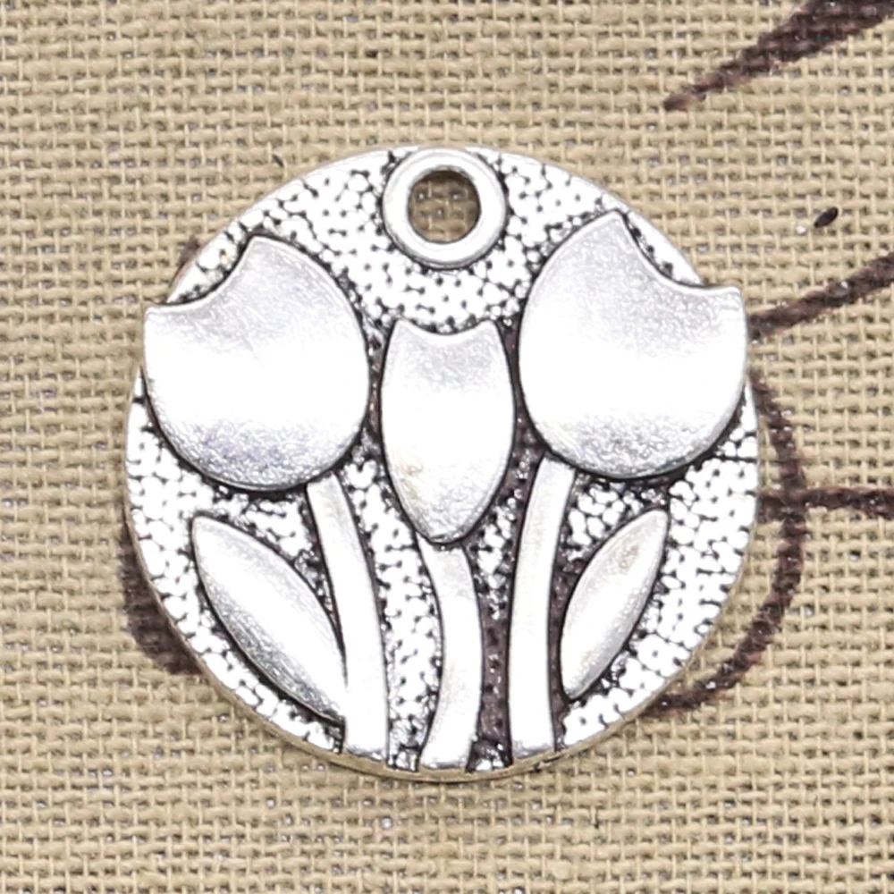 10 шт. подвески в виде тюльпанов 25x25 мм|charm flower|flower charmcharms jewelry making |