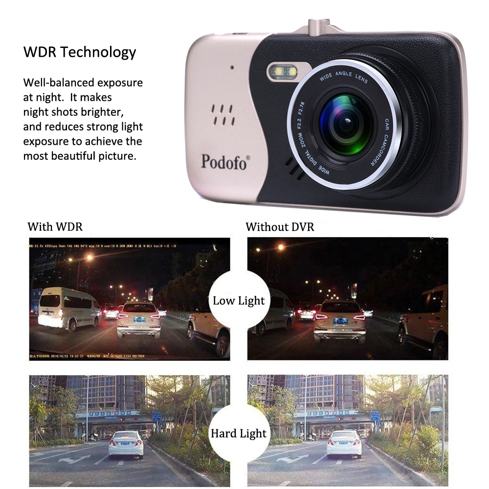 Podofo 4 0 &quotips Видеорегистраторы для автомобилей Камера Новатэк 96658 Dashcam