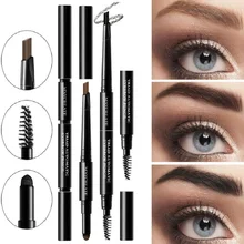 3 в 1 Водостойкий карандаш для бровей с кистью для макияжа, косметический натуральный стойкий карандаш для татуажа, инструменты для бровей