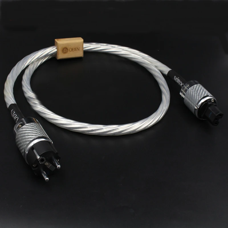 

HIFI Silver-plated Nordost Odin SCHUKO Power Cable Hi-end Super AC Power Cords with Carbon Fiber EU mains Power Plug