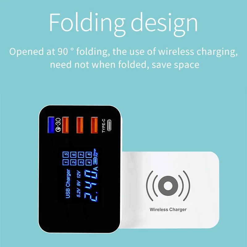 Quick Charge 3.0 Smart USB Type C Charger Station Wireless Charger (24)