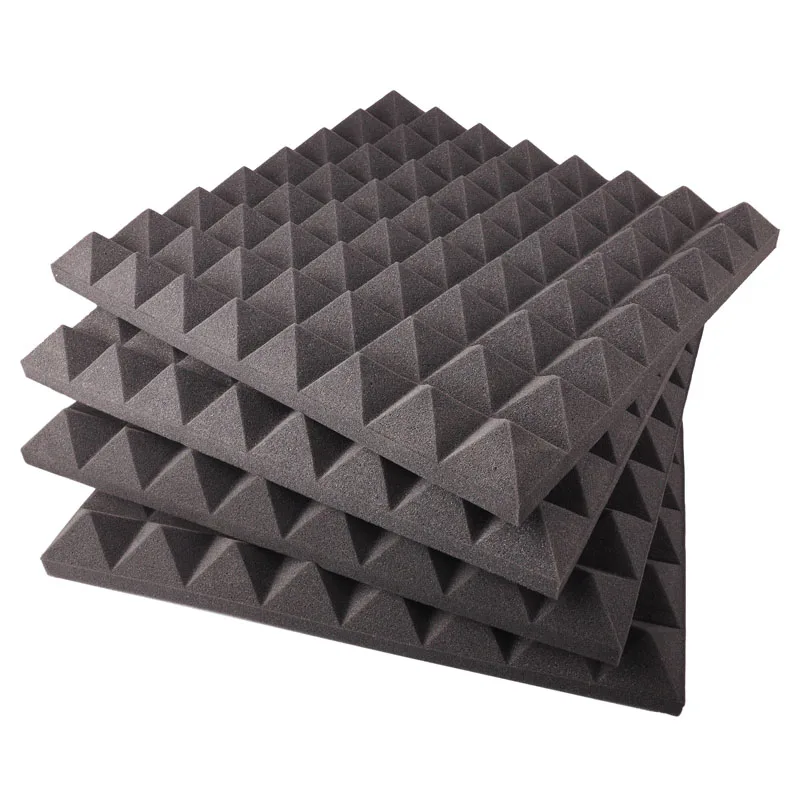 Acoustic Soundproofing Foam Black Pyramid Sound Reducing Material Sound