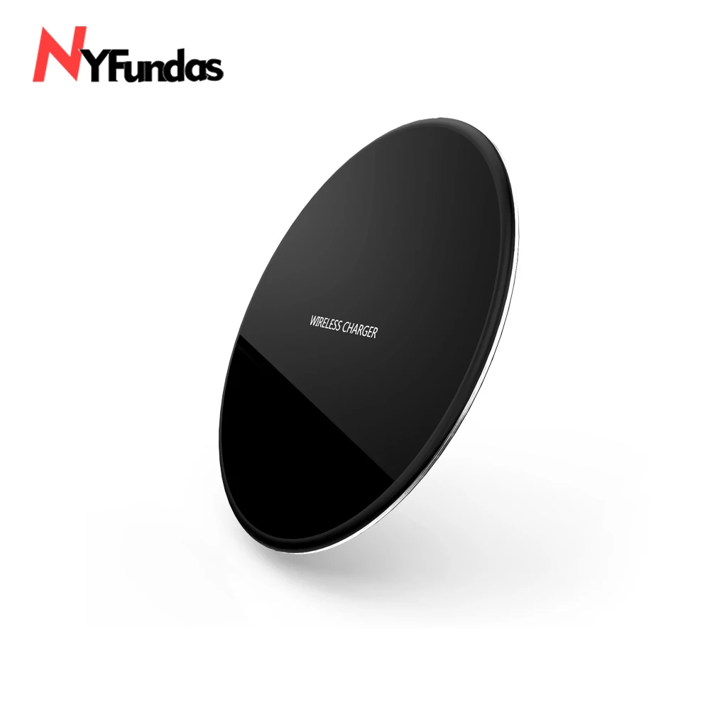 

NYFundas Qi Wireless Charger Charging Pad Stand Ultra-thin for Apple iphone 8 8 plus X Samsung Gaxary note 9 8 s7 10w induction