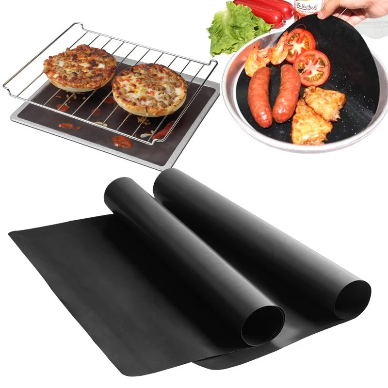 

Sale Extra thick 33x40cm heat resistant outdoor black Teflon waterproof baking barbecue mat camping can be reused non-stick