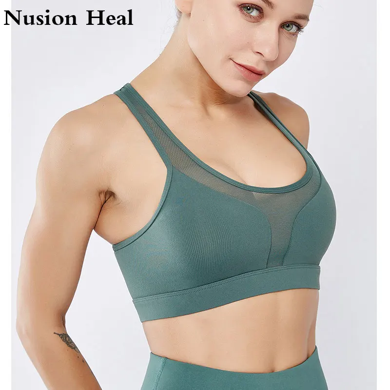 

High Support Sports Bra Top Impact Women Gym Brassiere Sport Bh Fitness Seamless Push Up Yoga Bra Padded Sports Top Active Wear