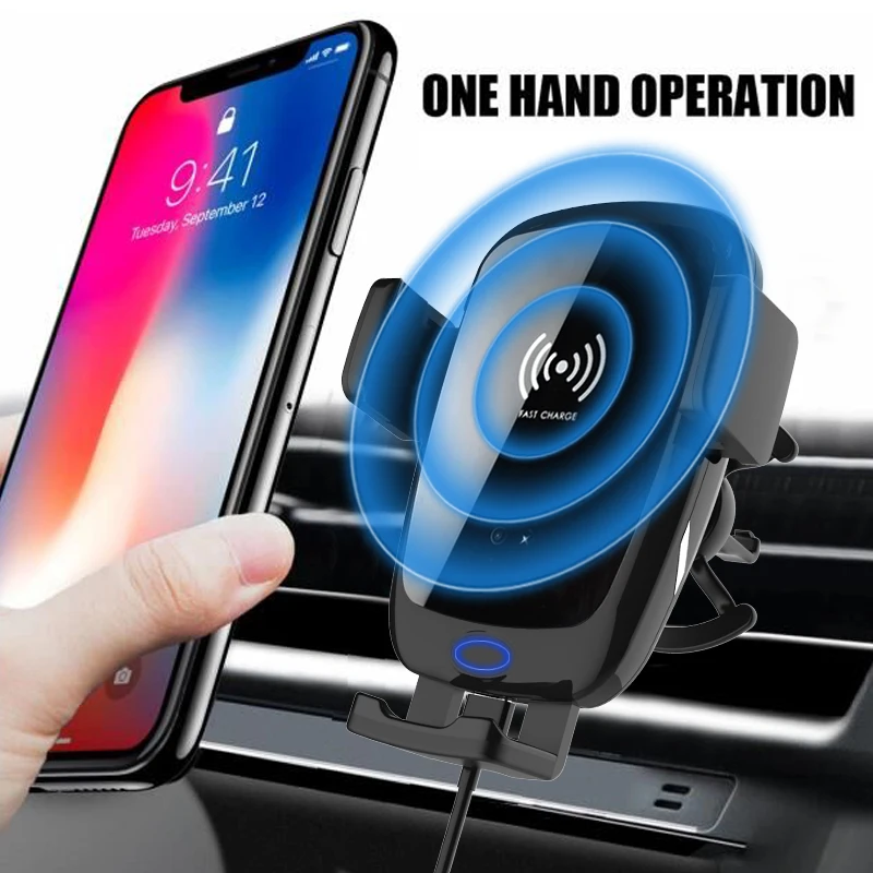 

Lewoer Car Wireless Charger For iPhone Xs Max X Samsung Coil Induction Fast Wireless Charging Car Phone Holder Air Vent Mount