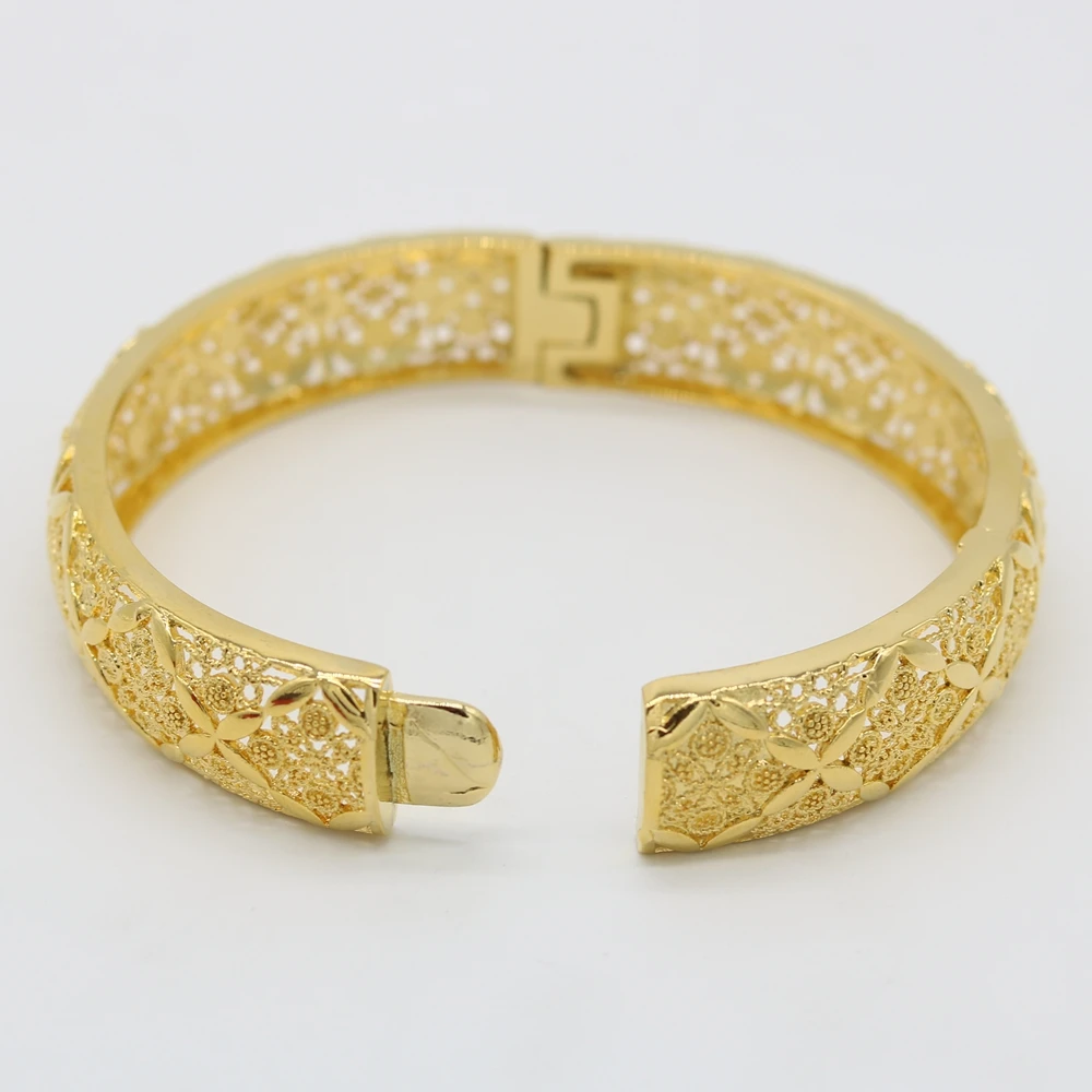 Женский браслет толстый с желтым золотом|women bangles|bracelet yellowthick bangle |