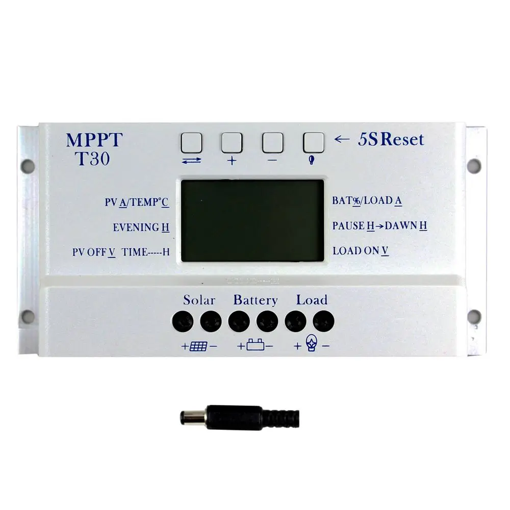 

Solar Controller LCD Panel 30A 12V Charge Controller For Three Times And USB photovoltaic system PWM charging Solar controller