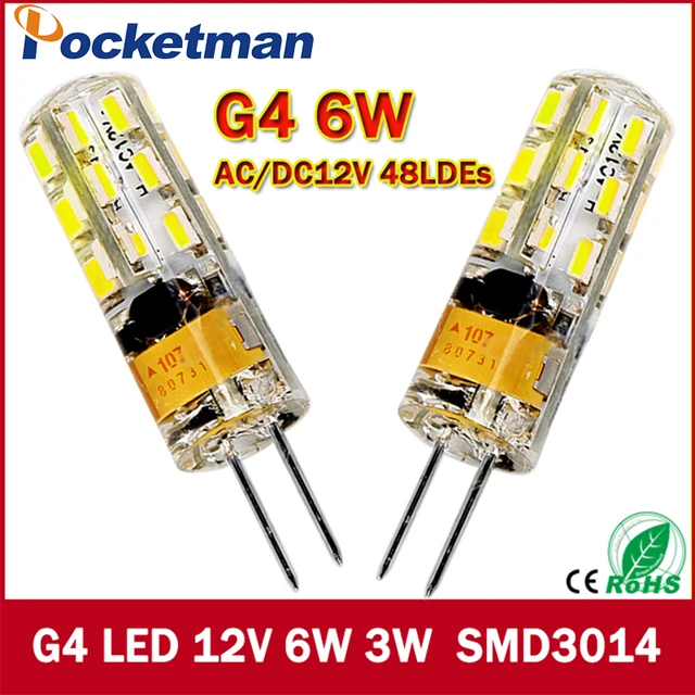 Новинка 2017 года 1 шт. 540 люмен 3 Вт 6 Вт G4 светодио дный 12 В AC DC 24/48 X3014 SMD лампа бесплатная доставка