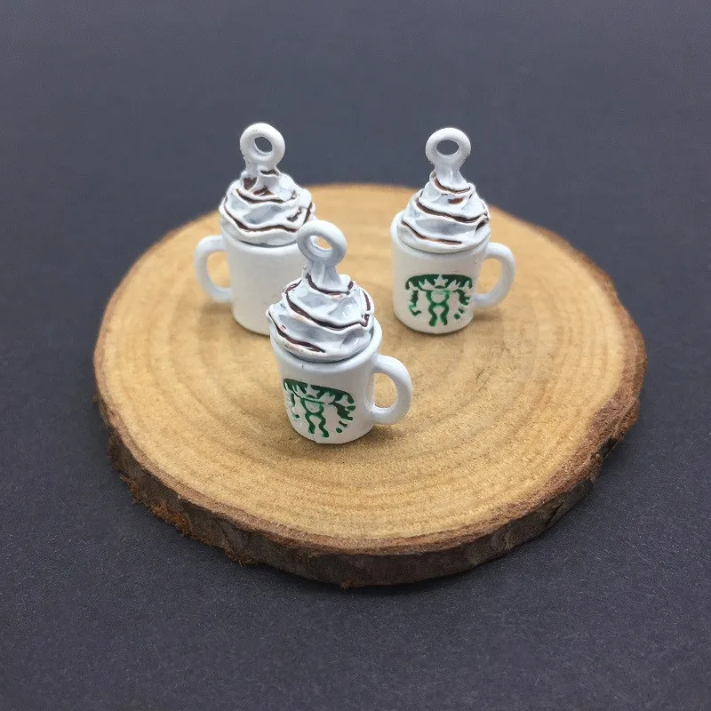 20pcs/lot 22*12mm Zinc Alloy Enamel 3D Coffee Cup Charms Pendants for