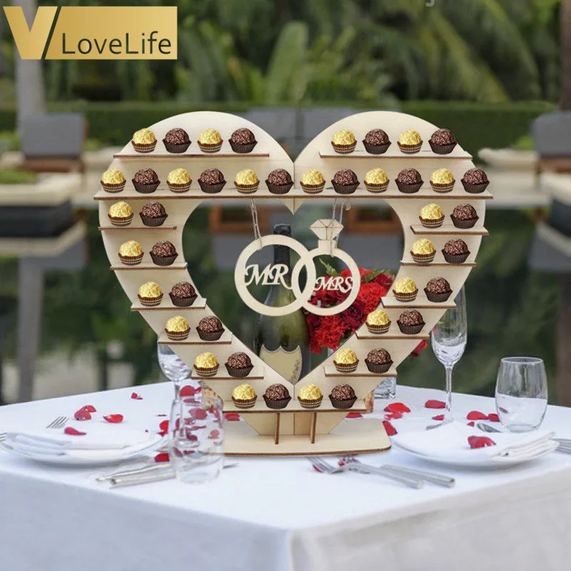 

Mr Mrs Wedding Chocolate Heart Tree Ferrero Rocher Chocolate Stand Wedding Display Stand Centrepiece Candy Bar Decor