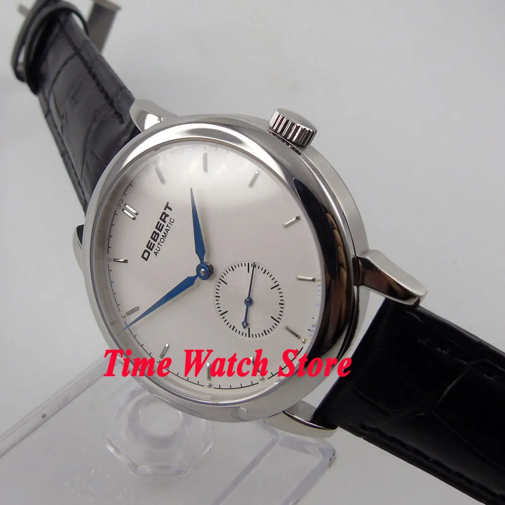 DEBERT 40mm white dial blue hands sapphire glass 5ATM water resistance Automatic movement men's watch DE28 DEBERT 40mm white dial blue hands sapphire glass 5ATM water resistance Automatic movement men's watch DE28