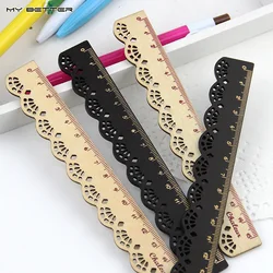 

1 Pcs Kawaii Cute Stationery Wood Straight Rulers Lace Sewing Ruler Stationery Office School Supplie Accessories