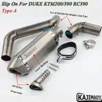Slip On For KTM Duke 200 KTM390 Motorcycle Full System Exhaust Carbon Fiber Muffler With Sticker Middle Link Pipe For KTM RC300