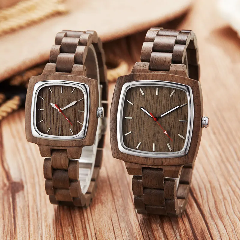 BEST  Simple Bamboo Wooden Lover Couple Watches Men Simple Show Wristwatch Women Quartz Male bayan kol sa