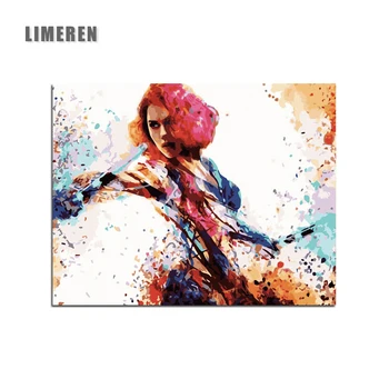 

Frameless Picture On Wall Acrylic Paint By Numbers DIY Painting By Numbers Unique Gift Oil Painting The Avengers Black Widow
