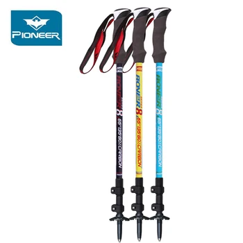 

Pioneer Telescopic Nordic Walking Stick Trekking Poles Carbon Fiber Ultralight Hiking Stick Walking Cane Hiking Accessories 2Pcs