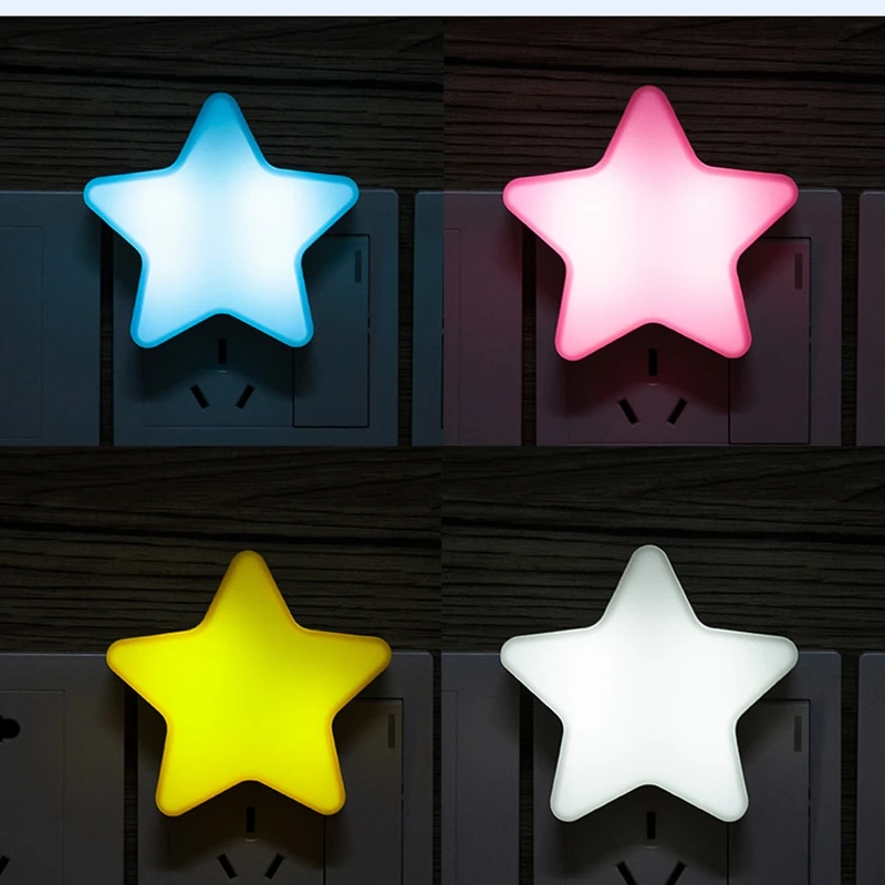 

EU/US Plug Baby Lamp Sleeping Light Sensor Control Mini Star LED Night Light Socket For Children's Bedroom Bedside Lamp