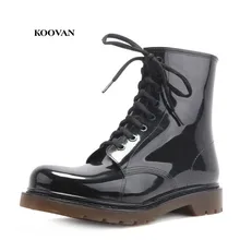 Koovan Man Rain Boots 2018 New Fashion Men Shoes Rainboots Men Black Martin Boots Rain Shoes Large Size 39-45