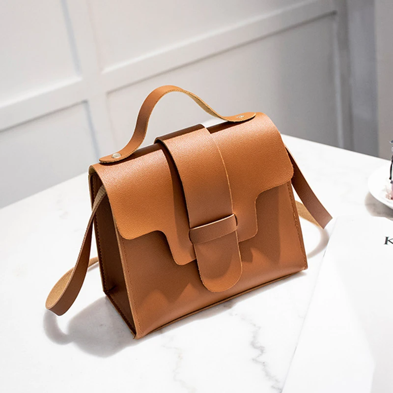 

Women Vintage Handbags Small Square Solid Color Simple Female Crossbody Bag LT88