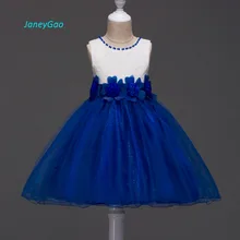 JaneyGao для девочек в цветочек, платья для Свадебная вечеринка для выпускного вечера, платье для первого причастия на день рождения белого и синего цвета пурпурного цвета без рукавов с аппликацией и бантом; Лидер продаж